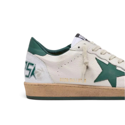 Men's Ball Star in white nappa leather with green leather star and heel tab