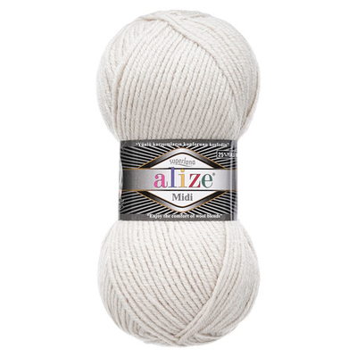 Пряжа Alize (Ализе) Superlana Midi / уп.5 мот. по 100 г, 170м, 599 слоновая кость A