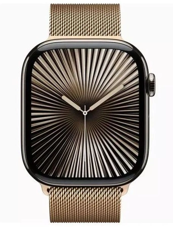 Умные часы Apple Watch S10 46 мм Cell, Gold Titanium, Gold Milanese Loop - S/M