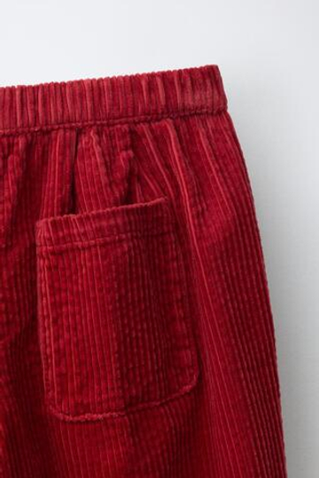 ZARA ВЕЛЬВЕТОВЫЕ БРЮКИ BALLOON, КРАСНЫЙ