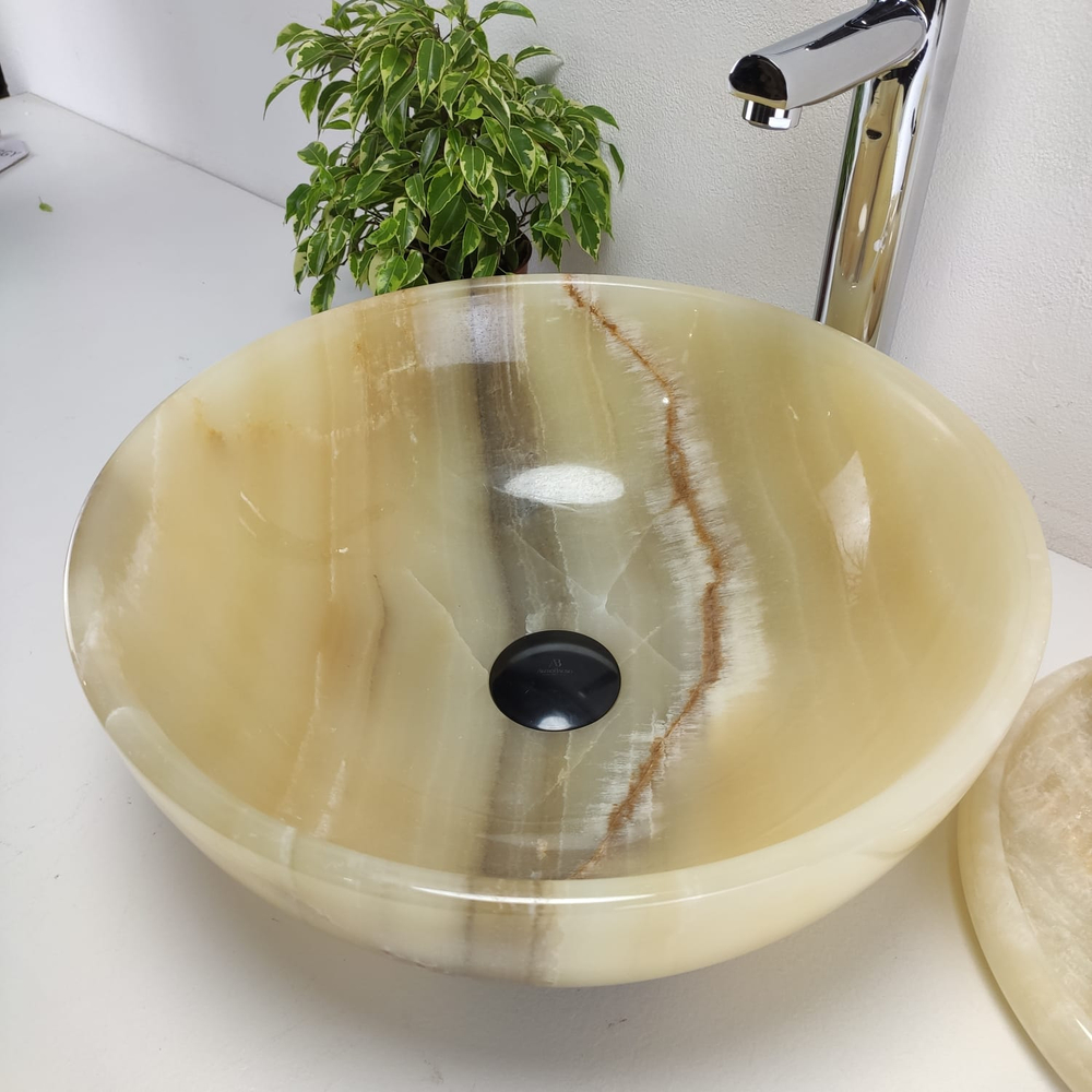 Раковина из оникса Bowl Yellow BO-61102 40x40x15 из натурального камня