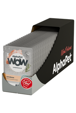 Консервы AlphaPet WOW Superpremium для кошек, цыпленок, сочные кусочки в соусе - 85 гр