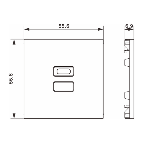 Накладка для розеток USB, матовый карбон, серия A07