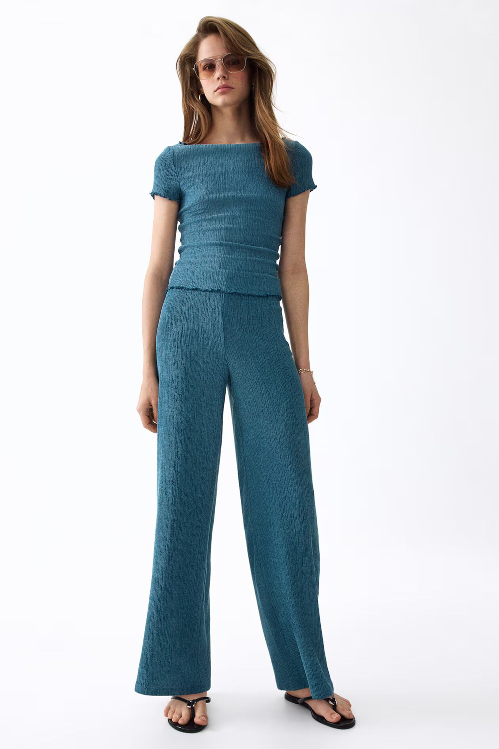 Брюки из гофрированного джерси - H&M