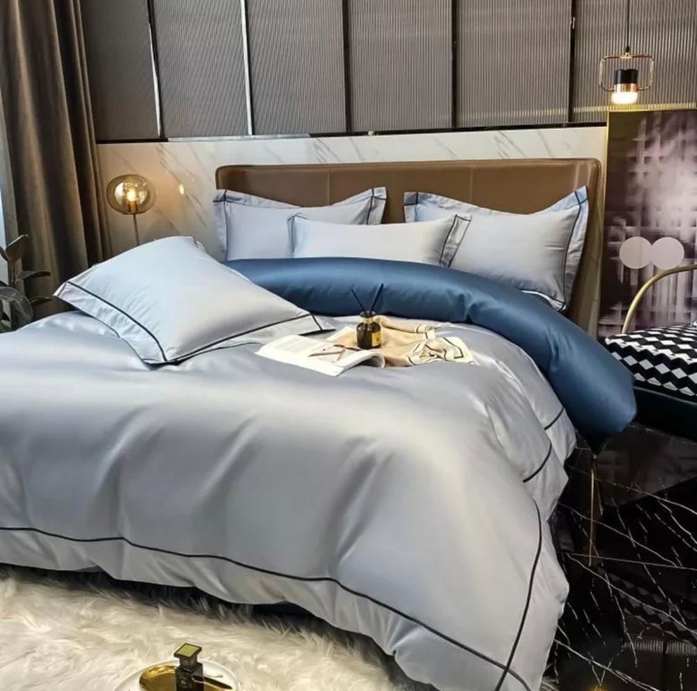 ZEPHYR HOME КПБ Двуспалка KING SIZE Мако-Сатин 100s Голубой