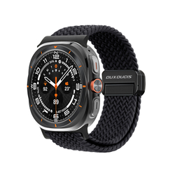 Эластичный ремешок черного цвета (Midnight) от Dux Ducis для смарт часов Samsung Watch Ultra 47MM, серия Strap (Mixture Pro Series)