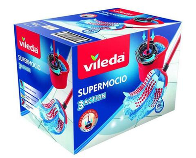 Швабра и ведро Vileda Super Mocio 3Action бионический отжим (в коробке)