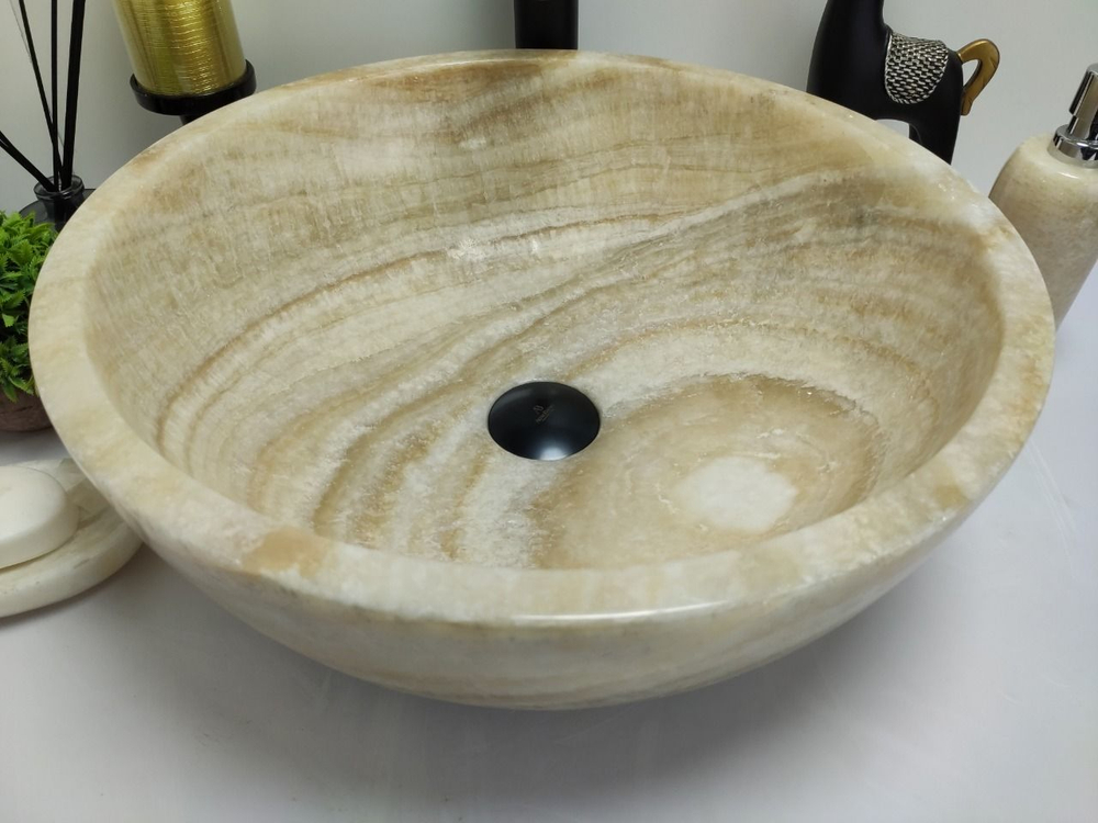 Раковина из оникса Bowl Yellow BO-60505 45x45x17 из натурального камня