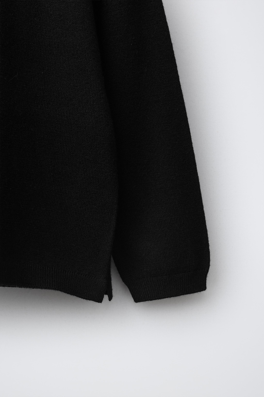 ZARA ТРИКОТАЖНЫЙ СВИТЕР С ВОРОТНИКОМ-СТОЙКОЙ, ЧЕРНЫЙ