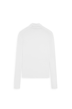 Massimo Dutti Футболка с высоким вротником из 100% шелка - Limited Edition, белый