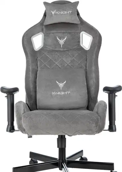 Кресло игровое Knight Outrider LTD серый Light-19 с подголов. крестов. металл