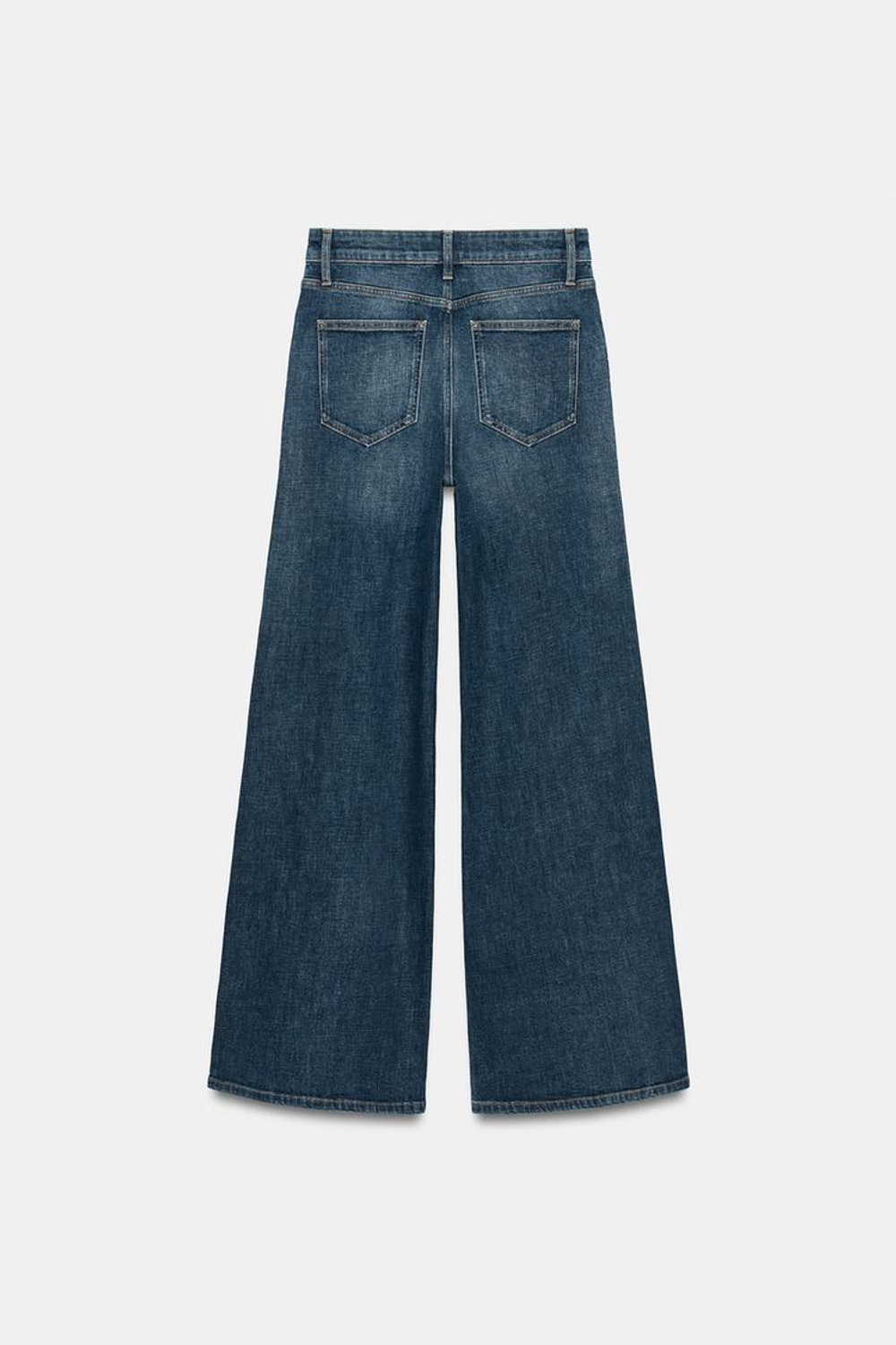 ZARA ДЖИНСЫ COMFORT WIDE LEG С ВЫСОКОЙ ПОСАДКОЙ — ZW COLLECTION, ГОЛУБОЙ