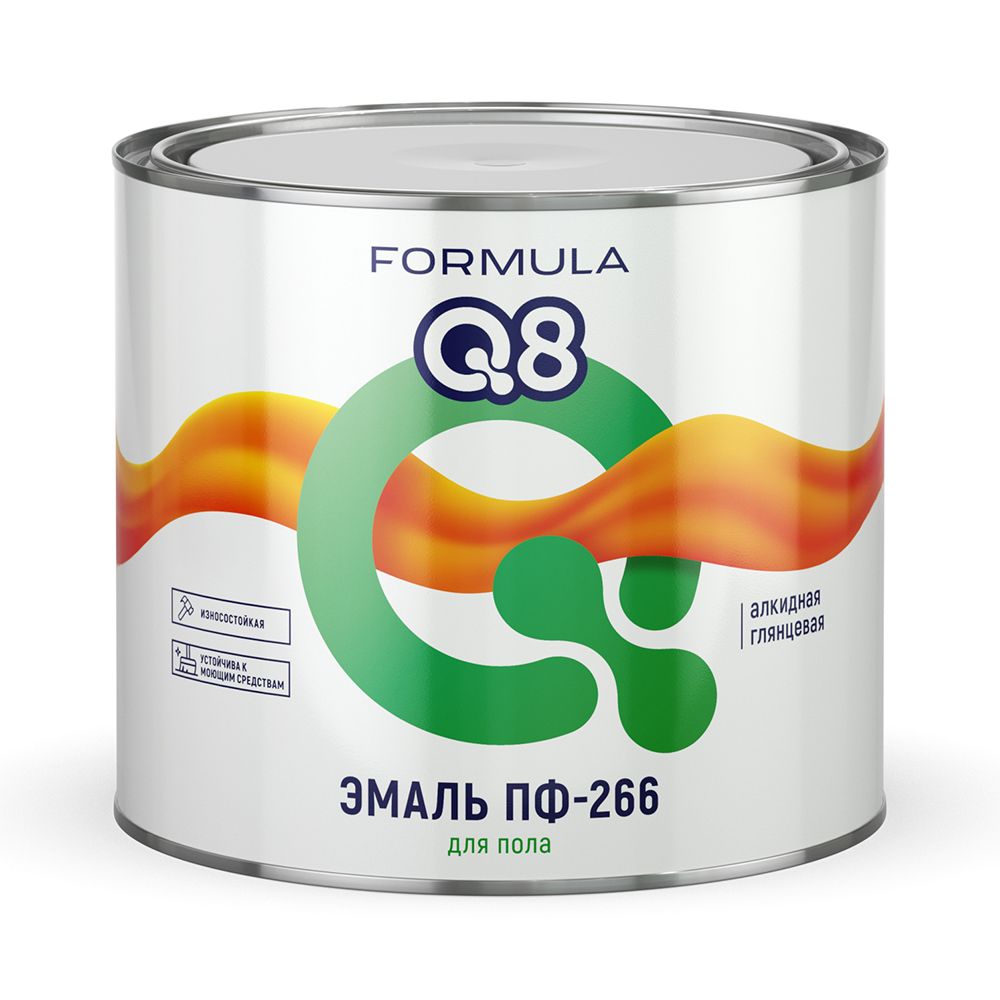 Эмаль ПФ-266 для пола алкидная Formula Q8, глянцевая, 1,9 кг, золотисто-коричневая, 48943