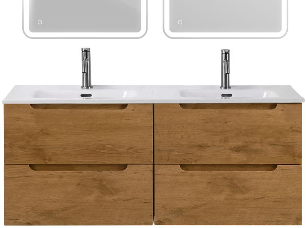 Тумба BelBagno ETNA-1200-4C-SO-2-RN с 2-й раковиной BelBagno BB1200-2-ETL, Rovere Nature