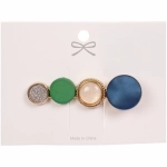 Зажим для волос 1шт на блистере «ПЕРСЕЯ», круги, цвет синий опал, 6*1.5см