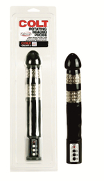 Чёрный анальный ротатор Colt Rotating Beaded Probe - 28 см.