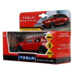 Модель ин. мет. "Tesla Model & Plaid" 12см, двери, красн, коробка MODELX-12-RD (Технопарк)