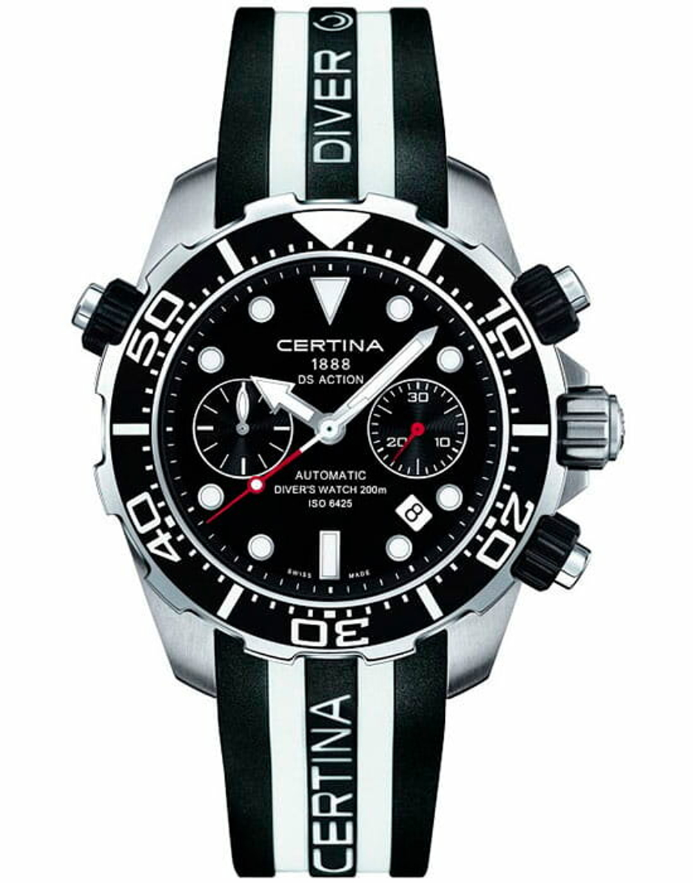Мужской механический хронограф для дайверов водозащита 200 метров Certina DS Action Diver C0134271705100
