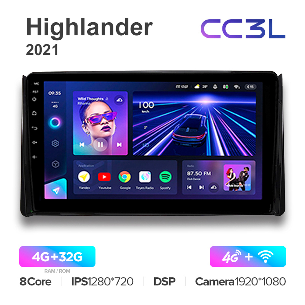Teyes CC3L 9"для Toyota Highlander 2021