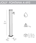 Душ уличный для ног Arkema Jolly Fontana A 695