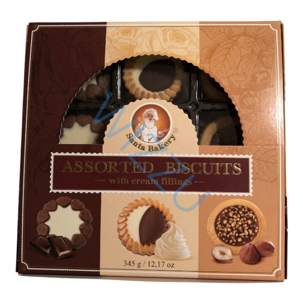 Печенье сдобное Assorted Biscuits с кремовыми начинками коробка 345гр (Бискотти)