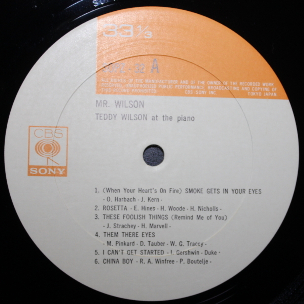 Teddy Wilson / Mr. Wilson (The Fabulous Teddy Wilson At The Piano)(LP)