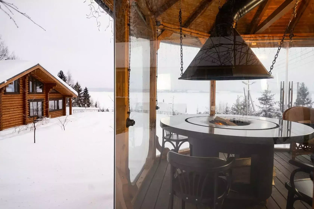 Дровяной гриль-стол Elbrus Grill Гималаи 1200 (диаметр стола 1820 мм)