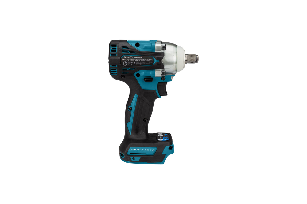 Гайковерт ударный аккумуляторный Makita LXT BL 18В XPT, квадрат 1/2", 330Нм, 4 скорости, подсветка, тормоз двигателя, регулировка оборотов, АКБ 1x3.0Ач, з/у, Makpac. DTW300SF1J
