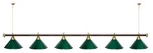 Лампа STARTBILLIARDS 6 пл. (плафоны голубые,штанга золотая,фурнитура золото)