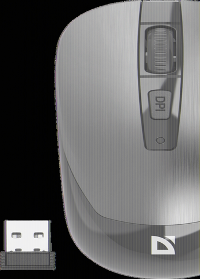 Мышь беспроводная Defender Wave MM-995 серый,4D,800-1600dpi,бесшумн