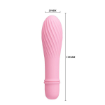 Нежно-розовый вибратор 12,3см с бороздками Pretty Love Solomon BI-014503-1