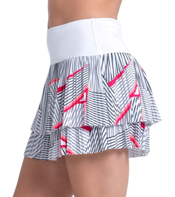 Теннисная юбка Lucky in Love Geo Glow Pleated - white