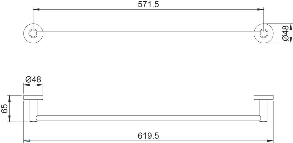 Полотенцедержатель 600 мм замак CORFU 16450.60.B глянцевый