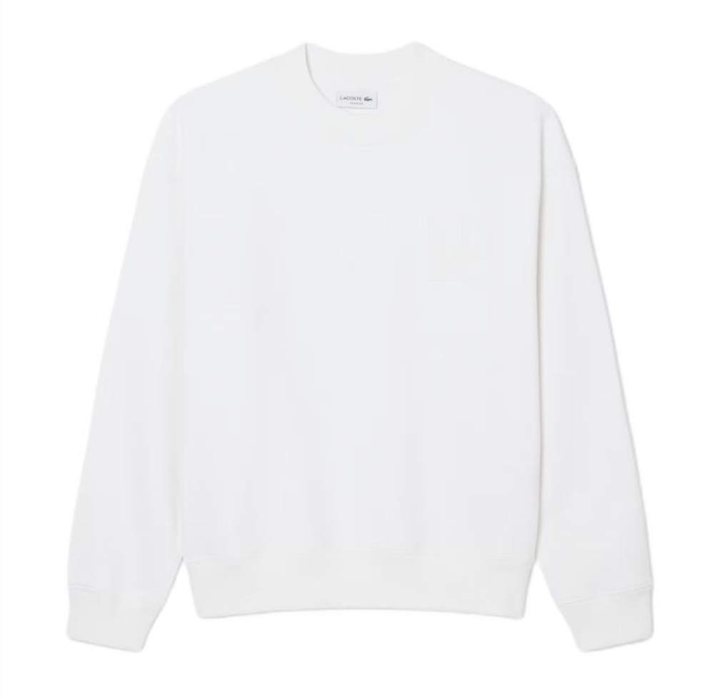 Мужская теннисная кофта Lacoste Embroidered Fleece - white