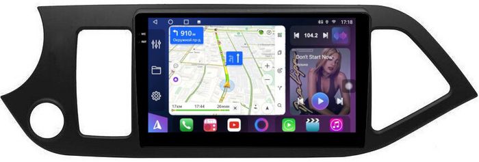 Магнитола для KIA Picanto 2 2011-2016 - FarCar S500-TS10 монитор 9.5" QLED на Android 14, Быстрая, CarPlay, 4G SIM-слот