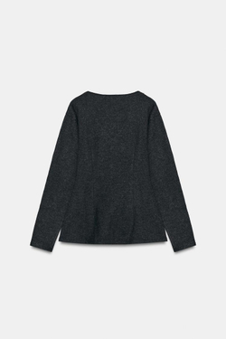 ZARA ЖАКЕТ С БАСКОЙ И ПУГОВИЦАМИ, МЯГКИЙ СЕРЫЙ