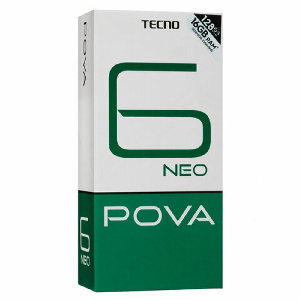 Смартфон TECNO POVA 6 NEO, 2 SIM, 6,8", 4G, 60/8 Мп, 8/128 ГБ, черный, пластик, TCN-LI6.8.128.SPB