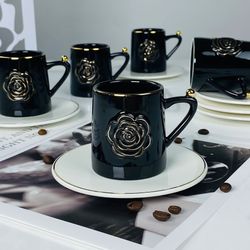 Lenardi 133-456 Кофейный набор 12пр. 95мл РОЗА в под.уп.(х12)Фарфор