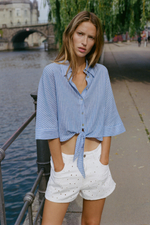 РУБАШКА ИЗ СМЕСОВОГО ЛЬНА С УЗЛОМ — ZARA