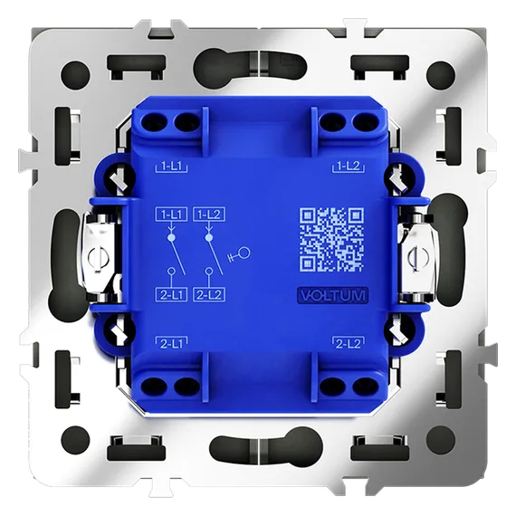 Выключатель двухклавишный Voltum S70 Черный матовый VLS020108