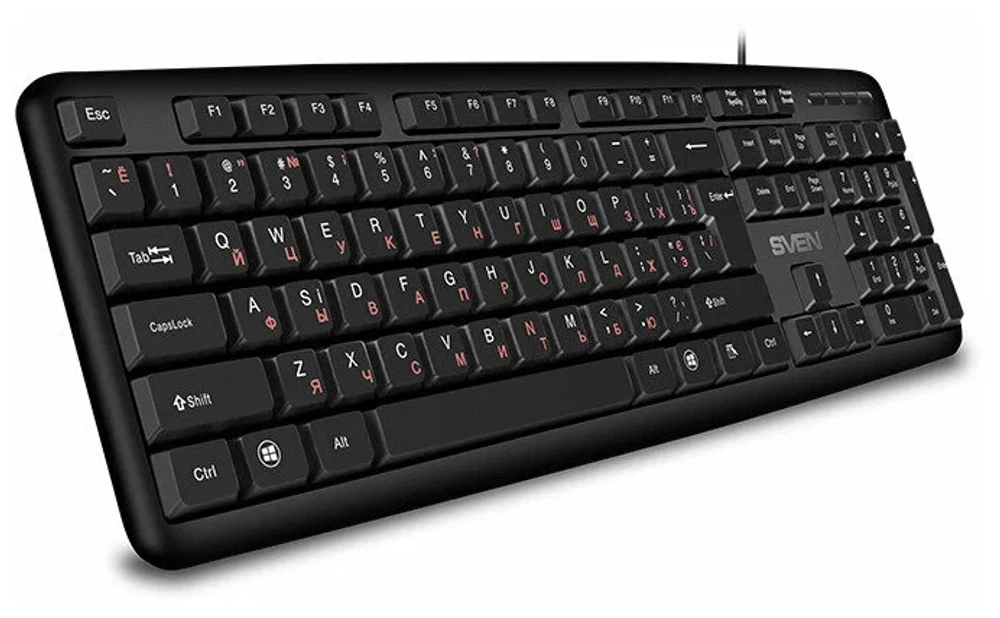 Клавиатура SVEN KB-S230 Black USB чёрная 104 клавиши 2-метра кабель
