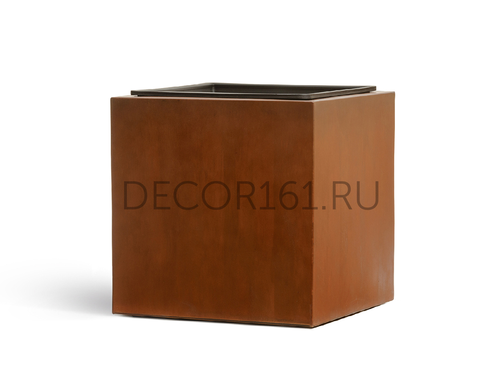 Кашпо TREEZ Effectory Corten Steel Куб Бархатистая окись 30х30х30 см 41.33-10-21-061-CS-30