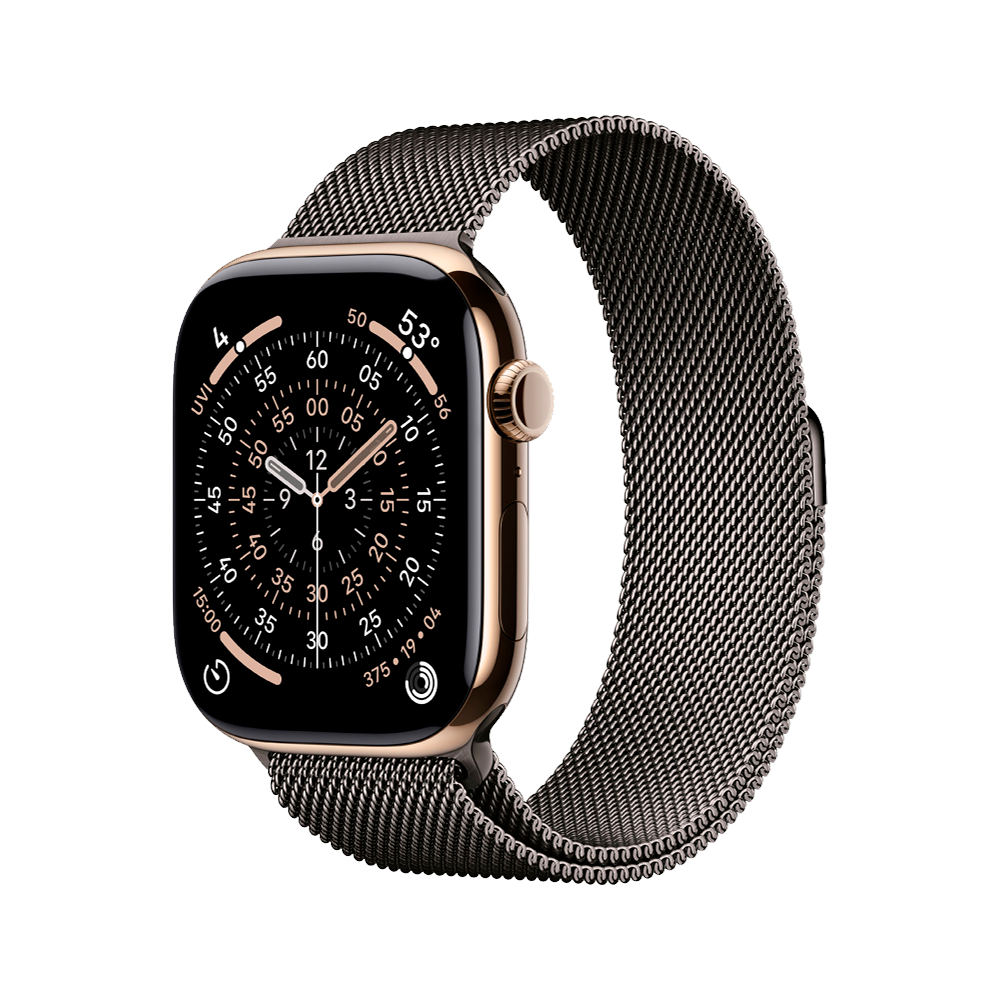 Умные часы Apple Watch Series 11 GPS + Cellular, 46mm, Gold Titanium Case with Slate Milanese Loop