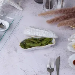 Блюдо для подачи 15*5,9 см h7 см 130 мл для закусок крышкой Groundnut Gray Frutti di Mare P.L. [1]