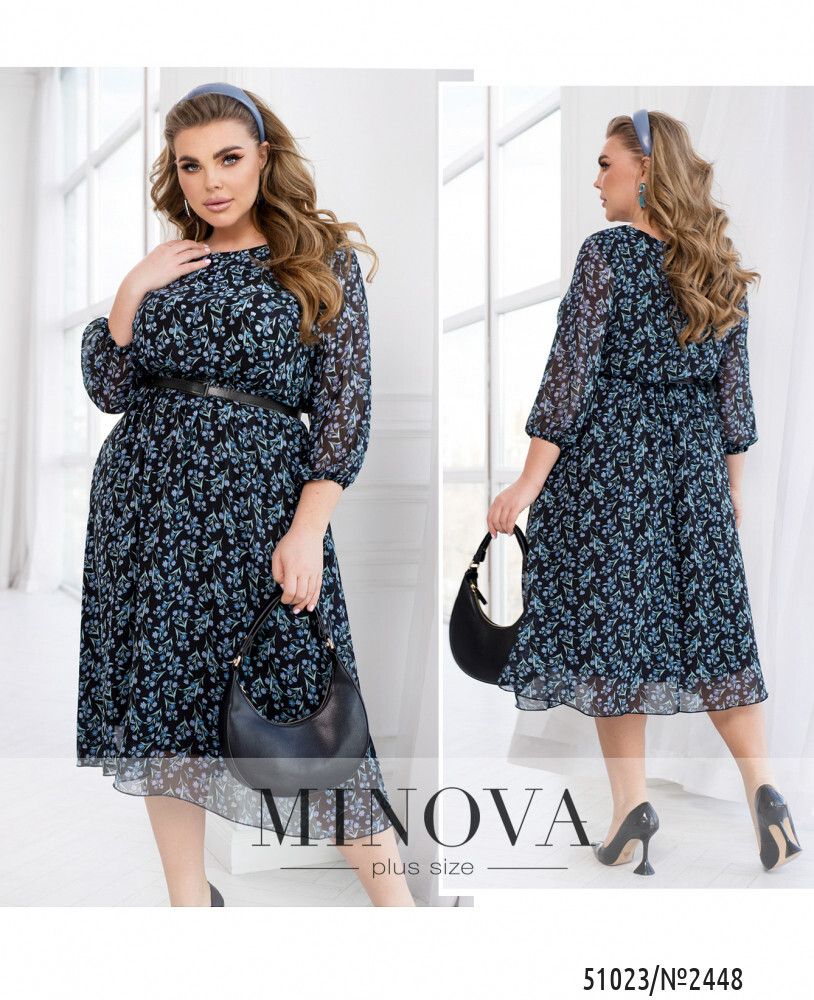 Платье 2448-черный-голубой Minova Платье 2448-черный-голубой Minova