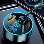 Автомобильная зарядка TDS TS-CAU71 QC3.0+3*USB с вольтметром