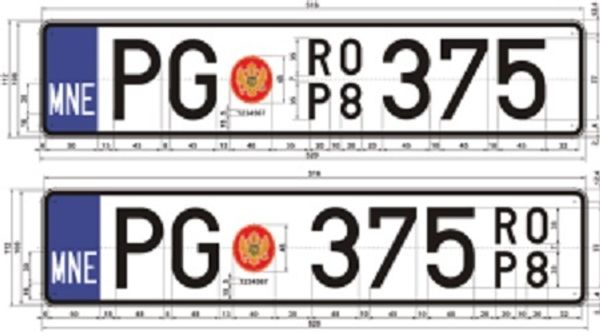 RP Registracioni brojev (tablice)i se više ne izdaju u Crnoj Gori