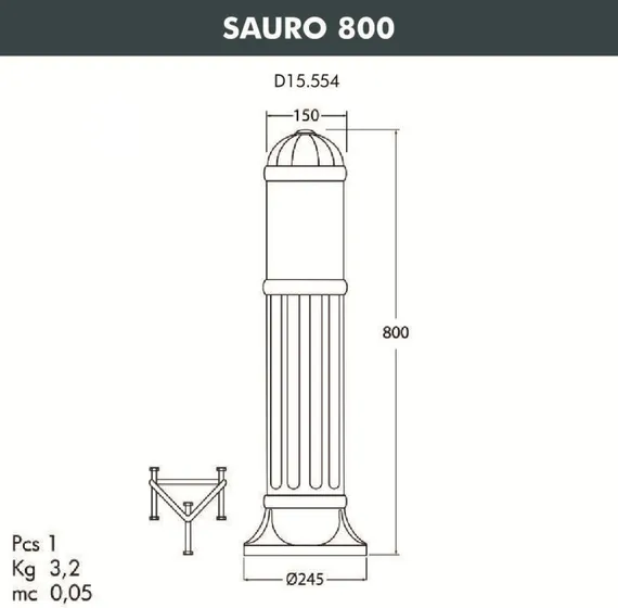 Наземный светильник Sauro D15.554.000.BXF1R.FC1 Fumagalli
