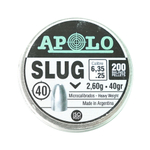 Пули пневматические Apolo Slug 6,35 мм, 2,6 г (200 штук) полнотелые