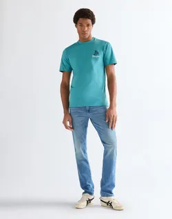 Футболка мужская WRANGLER EMBROIDERY TEE BRITTANY BLUE